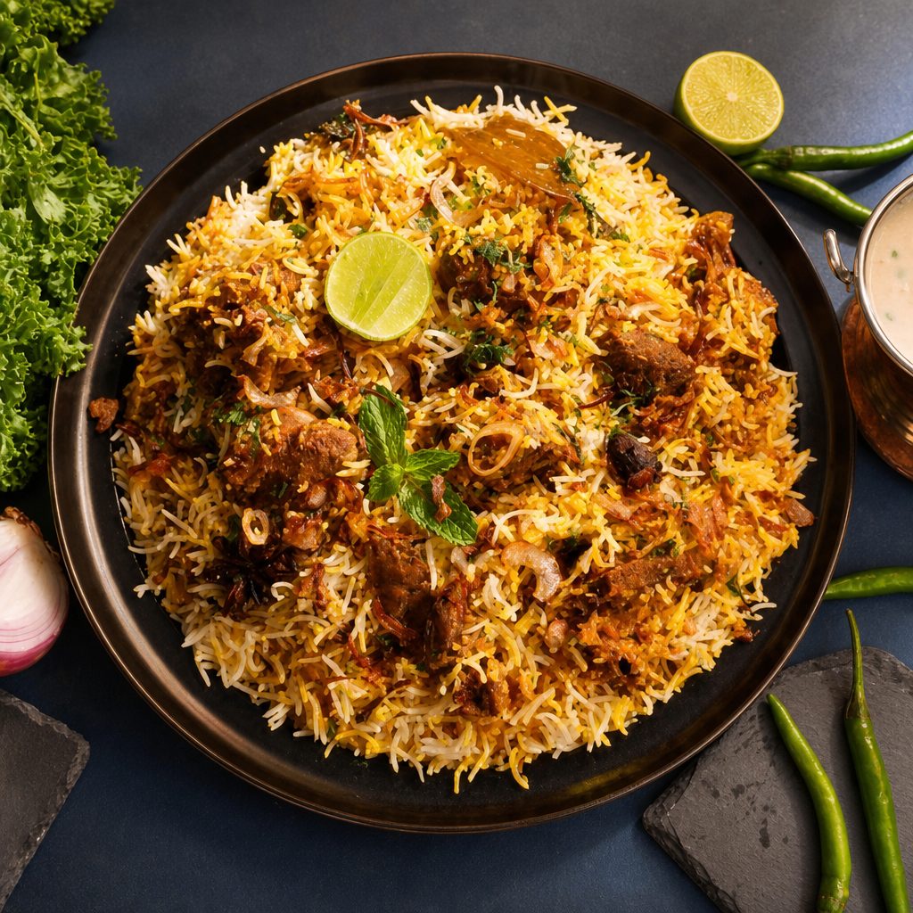 Goat Dum Biryani (Medium).